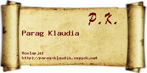 Parag Klaudia névjegykártya