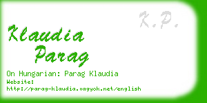 klaudia parag business card